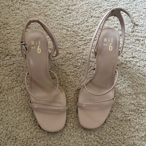 Mix No. 6 Blush Nude Strappy Ankle-Wrap Heels
